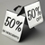 Letrero de acrílico metálico para 50% de descuento en internet