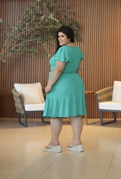 Vestido Laura Plus size Verde agua - comprar online