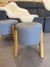Banqueta em couro legítimo - 30 cm Cinza - comprar online