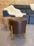 Banqueta/Mesinha em couro - 40 cm Marrom - comprar online