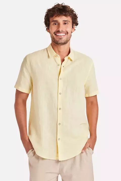 CAMISA MANGA CURTA SIMPLES RESERVA C/ LINHO