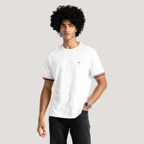 CAMISETA TOMMY HILFIGER GLOBAL STRIPE CUFF - comprar online