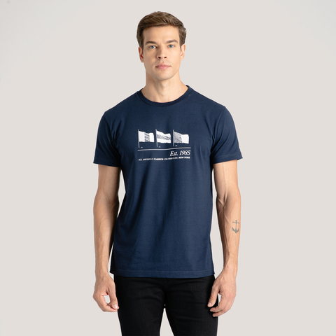 CAMISETA TOMMY HILFIGER FLAG AZUL MARINHO - comprar online