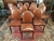 Mesa de Comedor Art Decó en Madera Abedul + 12 Sillas de Estilo Tapizadas en Símil Cuero Chocolate - comprar online