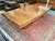Mesa de Comedor Art Decó en Madera Abedul + 12 Sillas de Estilo Tapizadas en Símil Cuero Chocolate