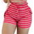 Short Feminino Malha Rosa Listrado AJustável com Top - comprar online