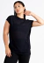 Blusa Manga Curta Preto Fitness Tela | REF: BLMC1 - Zhette
