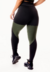 Calça Legging Fitness Academia Cintura Alta Preta com Detalhes em Verde Militar | REF: SV2 - comprar online