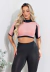 Cropped Fitness 2 Cores Preto e Rosê Feminino | REF: LX126 - Zhette