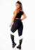 Feminino Calça Legging Preta com Verde Militar e Branco Cintura Alta e Cropped Alcinha Academia Conjunto Fitness | REF: CSV5 - comprar online