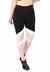 Calça Branco e Chocolate Legging Fitness Preto Com Faixas | REF: LC52