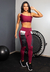 Calça Legging com Bolso de Tela + Cropped Marsala com Elásticos Conjunto Fitness | REF: CCA8