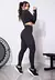 Fitness Cropped Manga Longa e Calça Legging Preto Conjunto Fitness | REF: LX103 - loja online