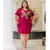 Vestido Feminino Plus Size Curve Camisão Com Bolso Lateral Verão G3 veste até 56 Tecido Confortável com Elasticidade - Pink Salt Moda