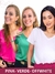 Imagem do Kit 3 Blusa Feminina Gola V Manga Curta Tshirt Basica Blusinha Confortável M AO G2