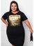 T shirt Feminina Estilo e Conforto Estampa Dourada Ninguém Explica Deus Preto do M ao G2