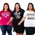 Imagem do Kit 3 Blusa Plus Size Estilosa Camiseta Feminina T-Shirt Estampas Qualidade Premium Tamanhos M ao G2