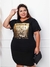 Imagem do T shirt Feminina Estilo e Conforto Estampa Dourada Ninguém Explica Deus Preto do M ao G2