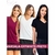 Kit 3 Blusa Feminina Gola V Manga Curta Tshirt Basica Blusinha Confortável M AO G2 - comprar online