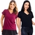 Kit 2 Blusa Tshirt Básica Feminina Gola V Manga Curta Blusinha Confortável M AO G2 - Pink Salt Moda