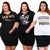 Kit 3 Blusa Plus Size Estilosa Camiseta Feminina T-Shirt Estampas Qualidade Premium Tamanhos M ao G2 - loja online