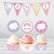 Kit Imprimible Arcoiris Multicolor Rosa PERSONALIZADO en internet