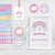Kit Imprimible Arcoiris Multicolor Rosa PERSONALIZADO - tienda online