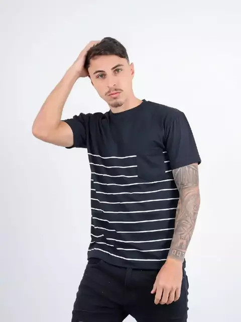 Camiseta de gola redonda moda masculina