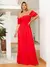 Vestido Longo Manga curto Flare Elastex Ciganinha - comprar online