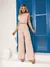 Conjunto Cropped e Calça Flare em Alfaiataria