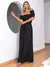 Vestido Longo Manga curto Flare Elastex Ciganinha - Bluara modas