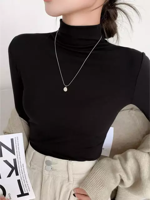 Blusa Gola Alta Manga Longa Feminina - Elegância e Conforto