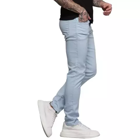 Calça Jeans Masculina Skinny Lavagem Clara