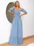 Vestido Longo Manga curto Flare Elastex Ciganinha - Bluara modas