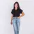 Blusa Feminina Cropped Camisa Social com Botões - Bluara modas