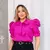 Blusa Feminina de Laço Manga Princesa Tecido Crepe Ceda Fúcisa - comprar online