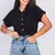 Blusa Feminina Cropped Camisa Social com Botões - loja online