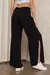Calça Wide Leg Viscose com Fenda Preto - loja online