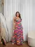 Vestido Longo Saia com Babado Laço nas Costas Estampado - comprar online