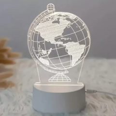 Luz de Escritorio 3D Mapa Mundi