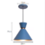 PENDENTE BAMBOLIM - azul com cobre - 23cm de altura x 23cm de diametro - aluminio de alta qualidade - comprar online