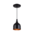 PENDENTE GOTA - preto com cobre 20cm altura x 15cm de diametro - alumínio de alta qualidade -