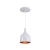 PENDENTE GOTA - branco com cobre 20cm altura x 15cm de diametro - alumínio de alta qualidade -