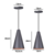 Imagem do PENDENTE CONE - cinza com cobre - 20cm X 12cm P , 30cm X 16,5 G - aluminio de alta qualidade