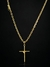 COMBO PROMOCIONAL corrente cadeado 3,5mm + pingente crucifixo + pulseira cadeado 3,5mm ( 21 CM ) BANHO PREMIUM A OURO 18K + VERNIZ CATAFORÉTICO - comprar online