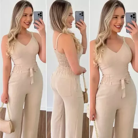 Macacão Feminino Pantalona com Alças Finas – Estilo e Conforto