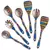 Wooden utensil set, colorful, non-stick, 7 pieces