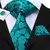 Floral Sophistication: Hi-Tie Grass Green Silk Tie Set - An Unforgettable Accessory