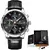 LIGE 8953 - Quartz watch, leather bracelet, male, chronograph, military on internet