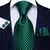 Image of Floral Sophistication: Hi-Tie Grass Green Silk Tie Set - An Unforgettable Accessory